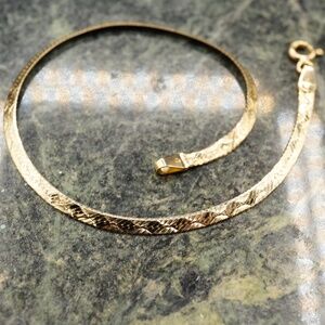 14k solid yellow gold herringbone bracelet estate jewelry 7.46 grams 7 inches